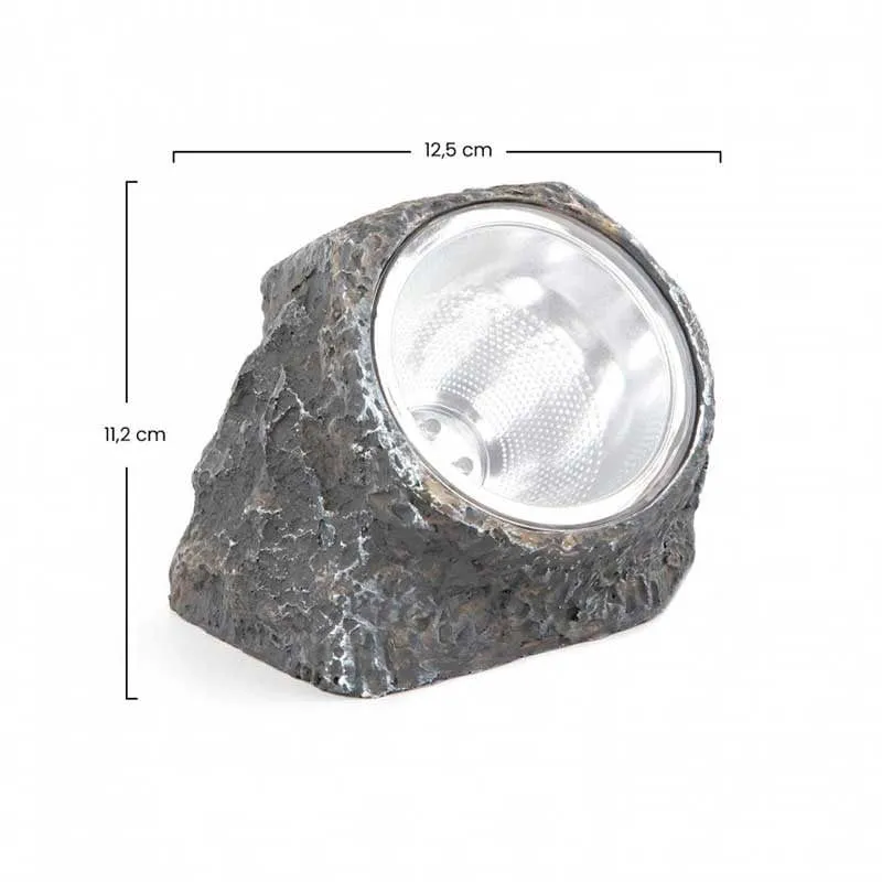 Pack de 3 piedras con luz solar 7hSevenOn Outdoor 6000K 5lm 0,3W gris para Mandos Distancia
