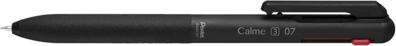 Pentel Calme Boligrafo Retractil de 3 Colores 0.7mm - Cuerpo Color Negro - Colores Tinta Azul, Rojo | Recargables 1000 Vec...