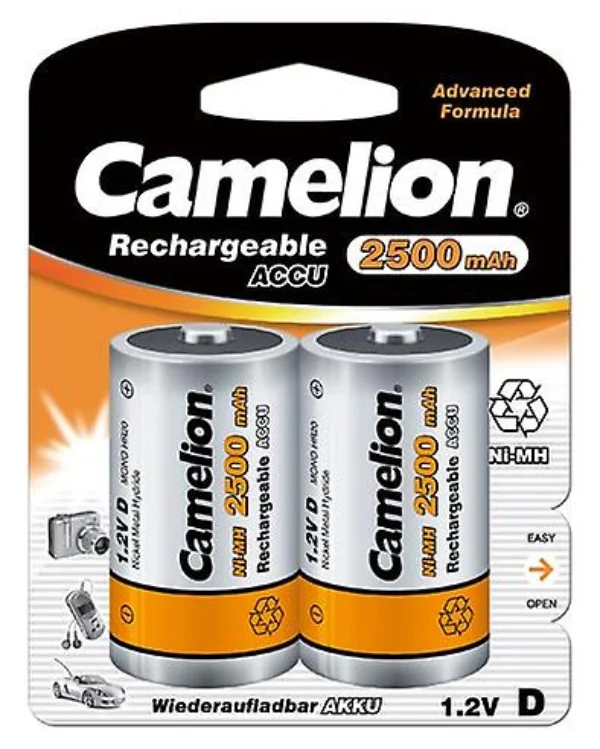 PILA RECARGABLE 373 RC20 2500mAh CAMELION (2 uds) Resistentes Derrames