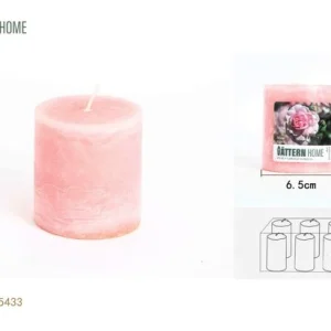 Pilas Alcalinas Vela de pilar de parafina de 6,5 x 7,3 cm con aroma rosa (rosa) que perdura 30 horas