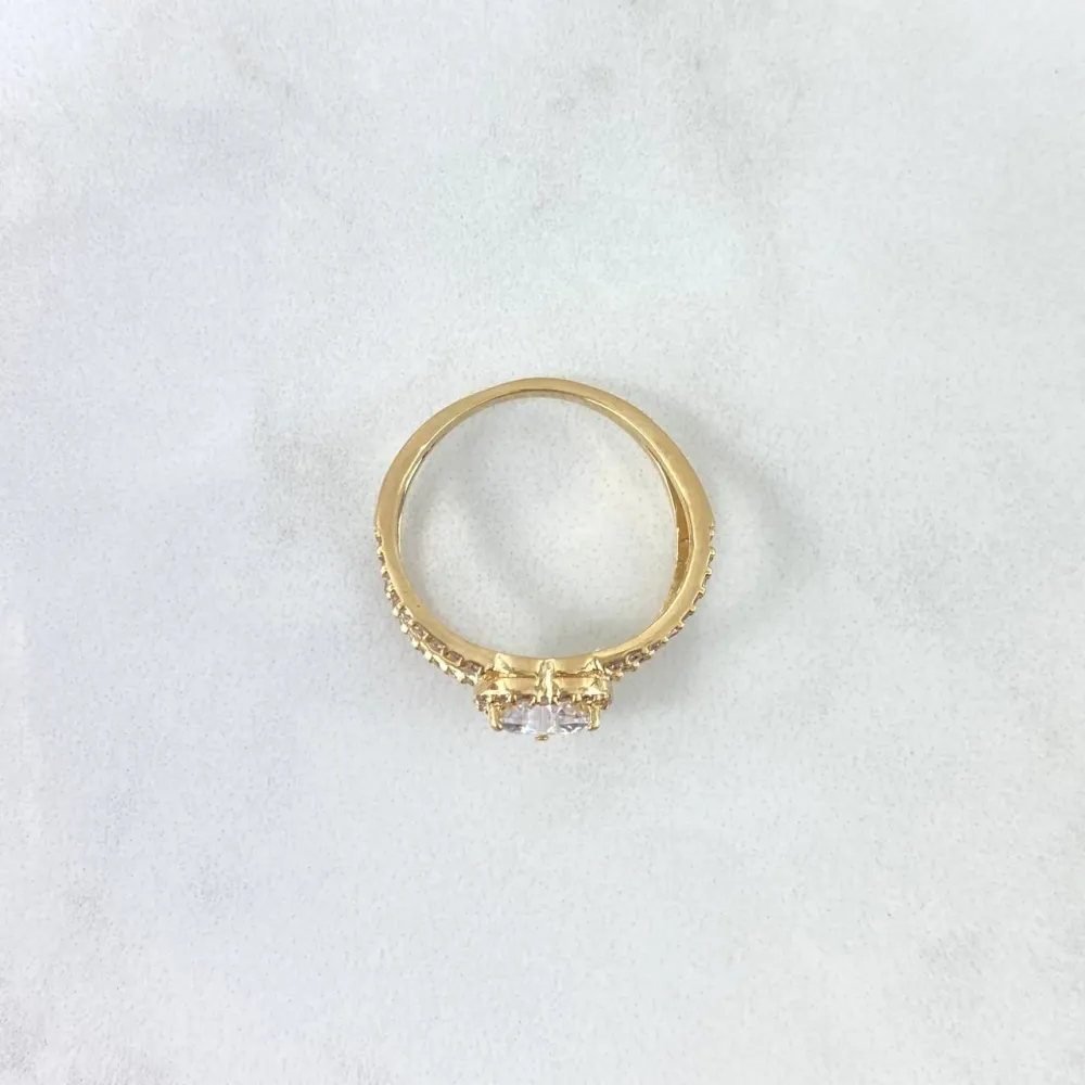 Pilas de Baterí Anillo Corazon Enlazado 3.1gr / T7 1/4 / Circones Blancos Oro Amarillo