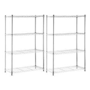 Pilas de Litio Pack 2 Estanterías Metálicas con 4 Baldas Ajustables 137x91.4x35.5cm 320Kg 7house
