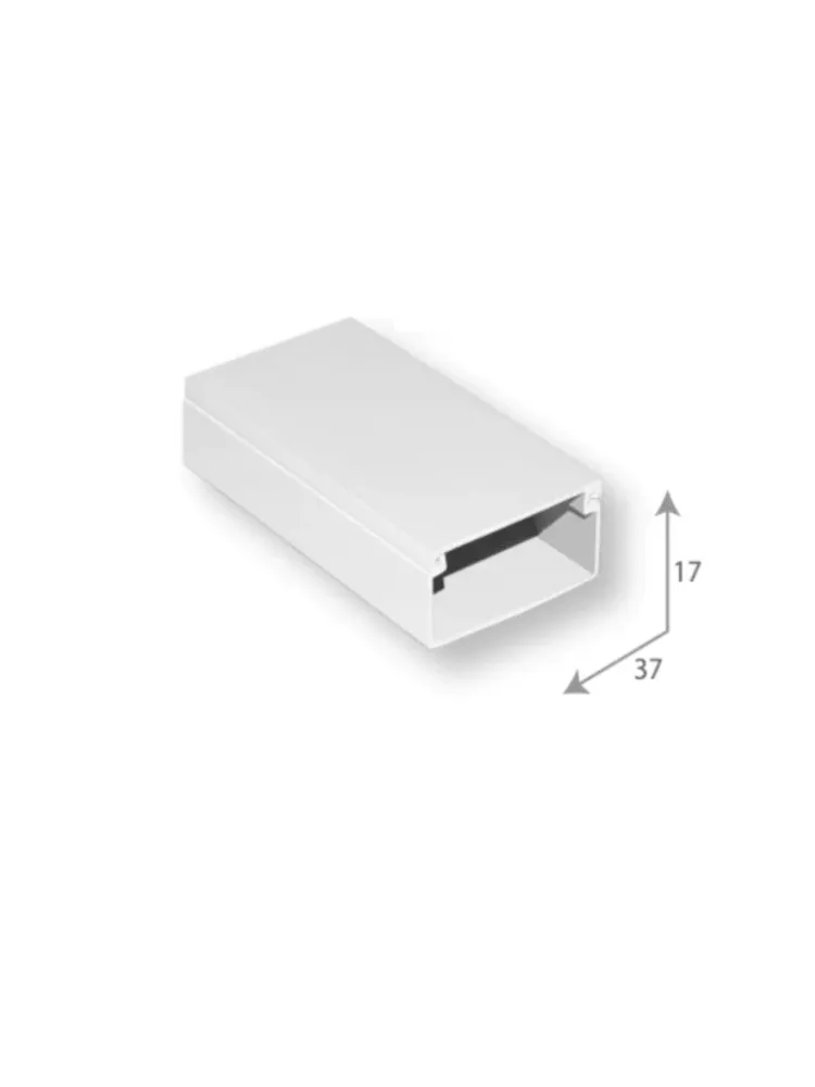 Recargables Premium SBE TECH SEB-1737 - Canaleta plástica / PVC / Una ví / Extenso 1.7 cm, Ancho 3.7 cm, Largo 2 metros