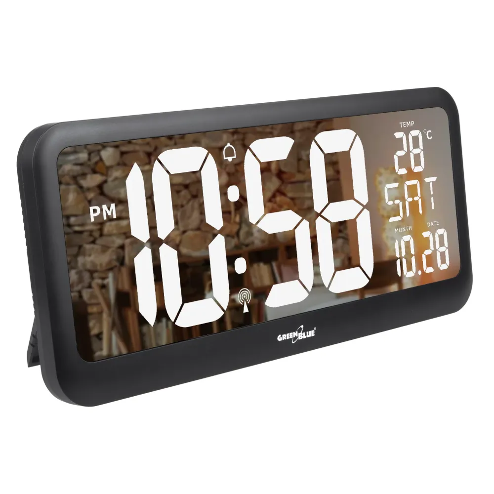 Reloj Digital Amplio con Sensor de Temperatura Pantalla LED 37x17cm Alarma Reloj de Mesa o de Pared Alimentación por Cable...