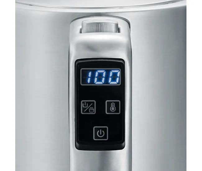 SEVERIN - Hervidor de Agua Con display, 3000 W, 1.7 litros, Acero Inoxidable Cepillado/Negro WK 3418 con Certificación RoHS