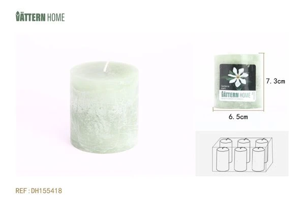 Vela de pilar de parafina de 6,5 x 7,3 cm con aroma gardenia (verde) que resiste 30 horas para Mandos Distancia