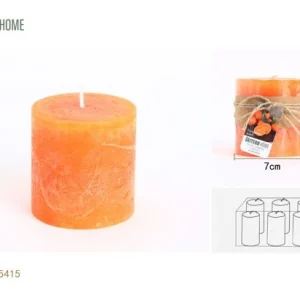 Vela de pilar de parafina de 7 x 7,3 cm con sabor naranja (naranja) que persiste 30 horas con Cargador Incluido