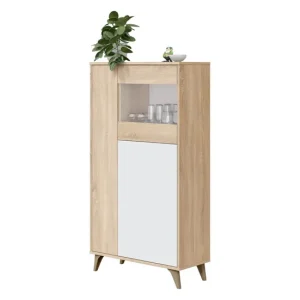Vitrina Daceved, Vitrina moderna con 3 puertas, Aparador para salón o salón, Aparador grande con estantes, 77x33h142 cm, R...