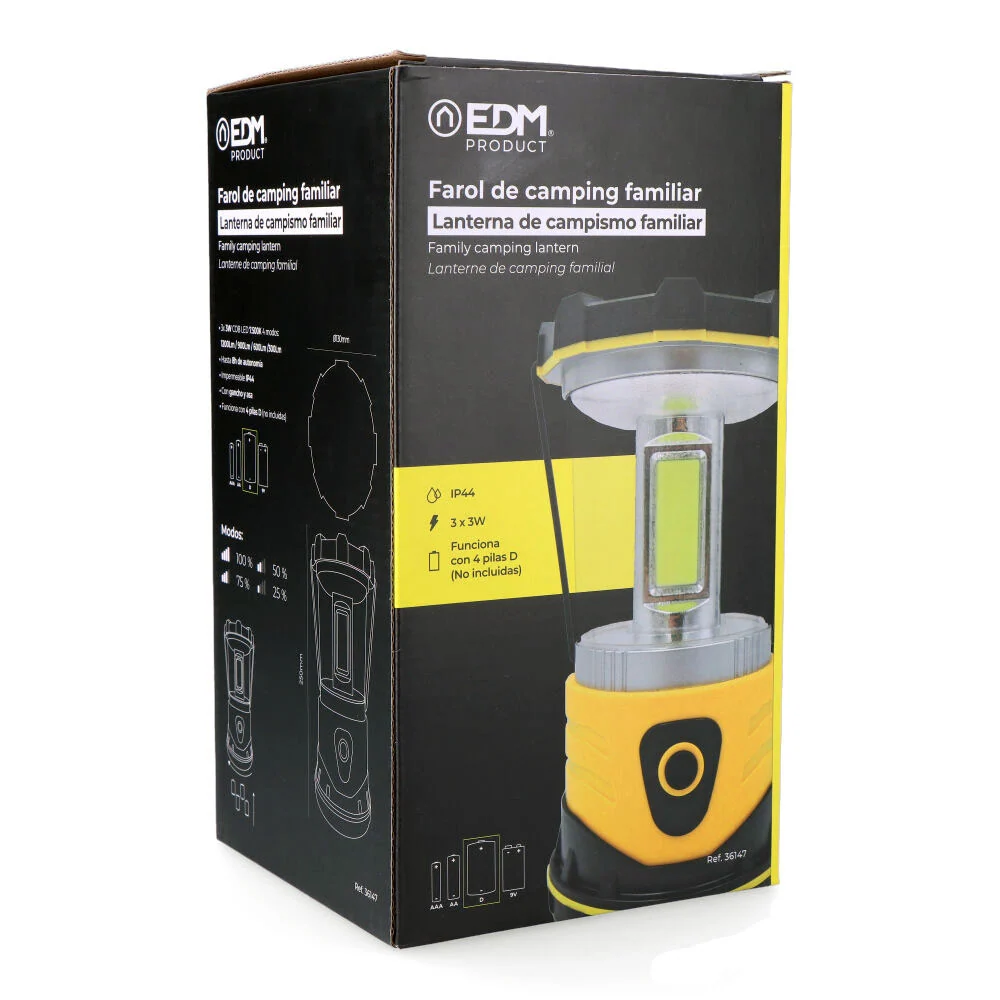 Alta Duración Farol Linterna LED para Camping Pilas 3 W