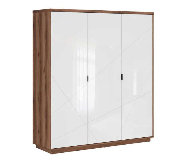 Baterí de 9V Armario 3 puertas Sven Negro y Madera