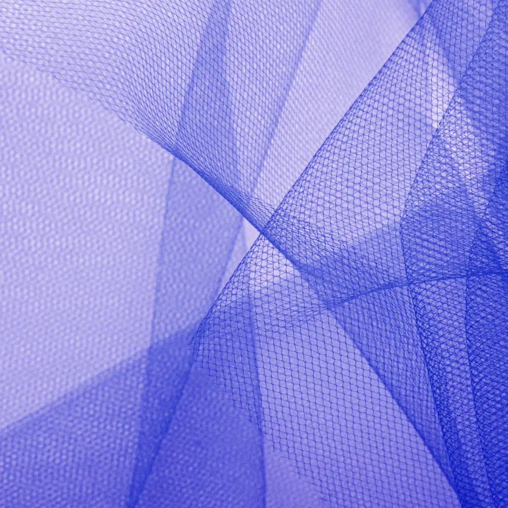 Baterí de 9V Tul liso azul turbio 0,3x9m