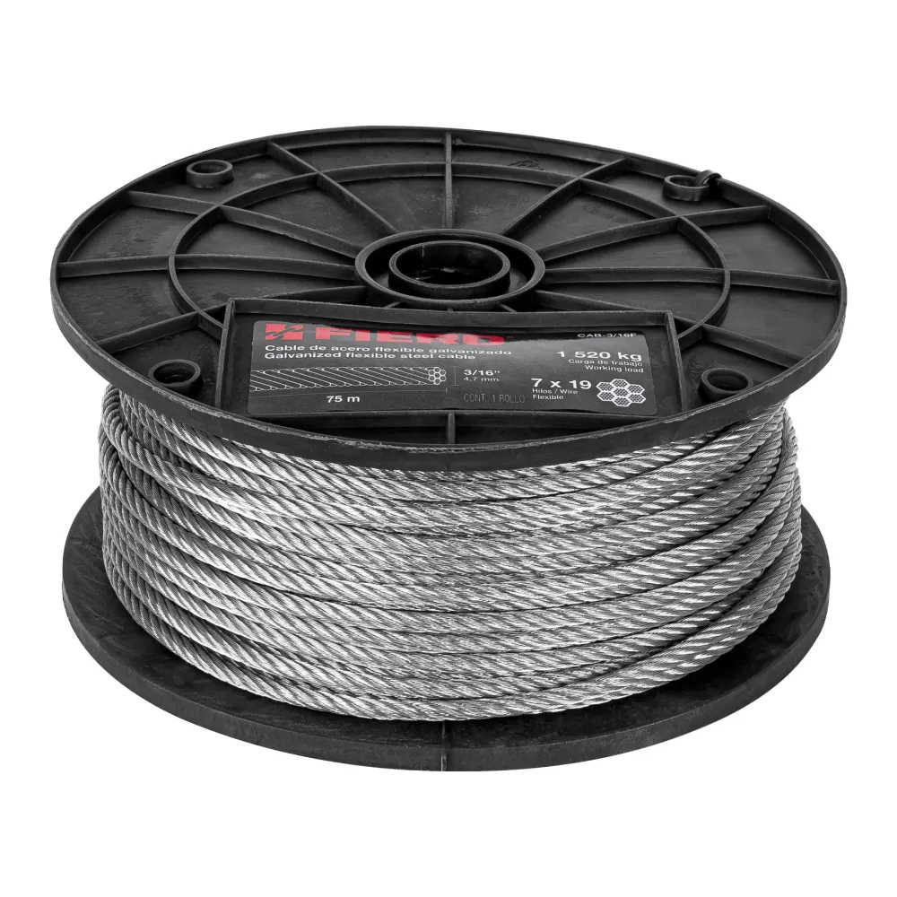 CABLE DE ACERO 3/16', VERSÁTIL