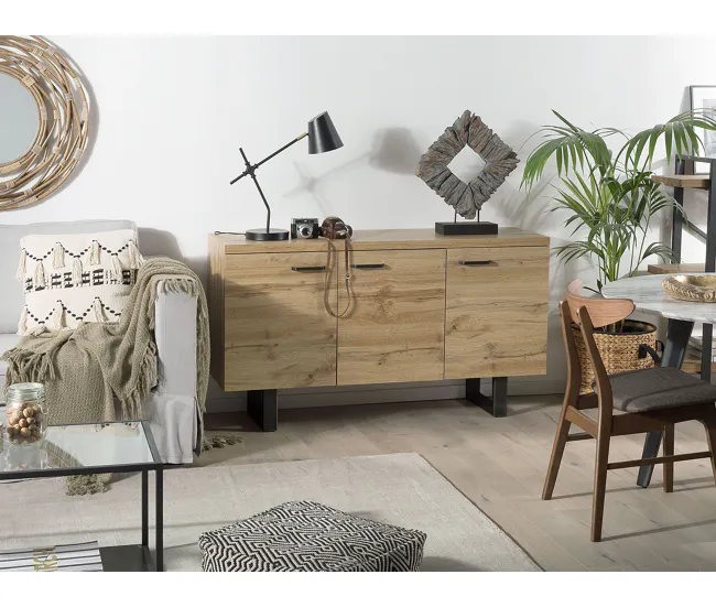 Certificadas CE Cómoda 3 puertas madera oscura TIMBER