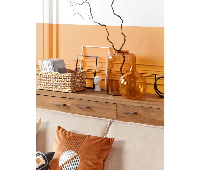 Certificadas CE Cómoda 3 puertas madera oscura TIMBER