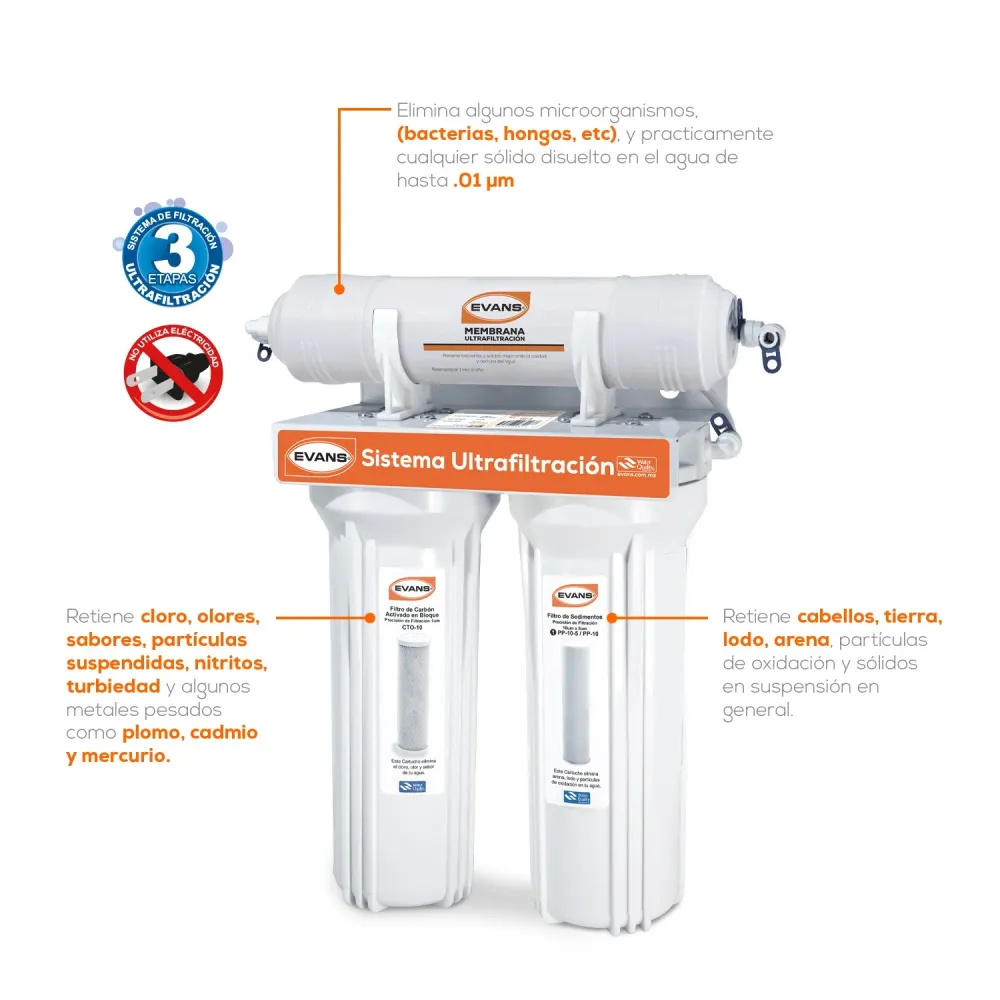 Certificadas CE PURIFICADOR CON ULTRAFILTRACIÓN 3 ETAPAS - UF-3