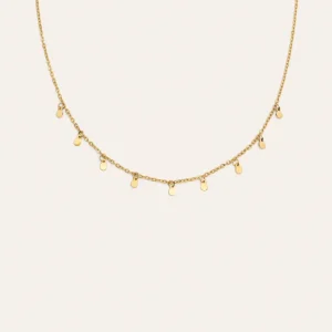 Collar Portátil Moons 3mm Acero Baño Oro