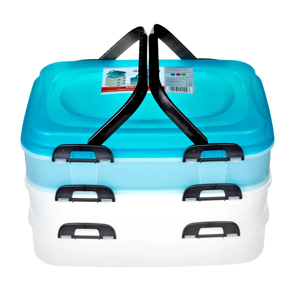 Contenedor de alimentos Domotti Dolce mix de tres pisos azul AA - 24 Unidades