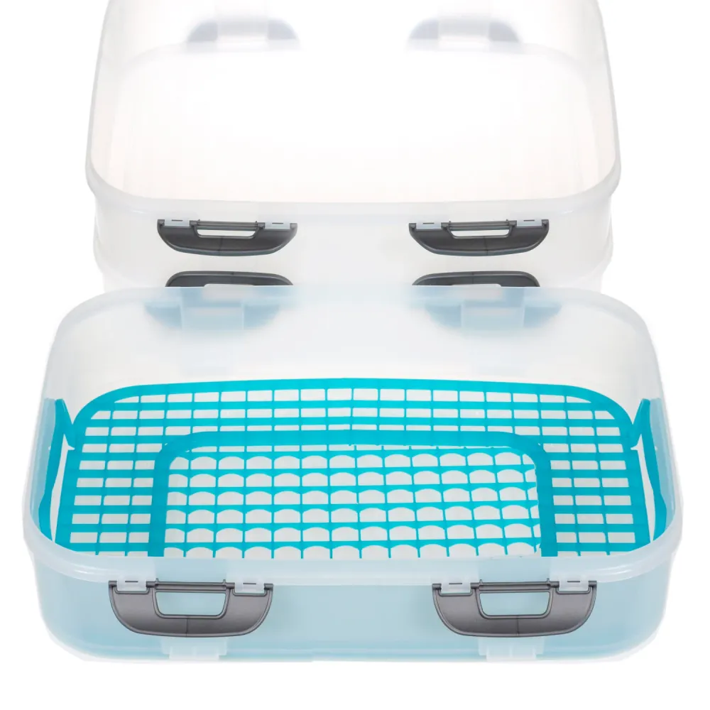 Contenedor de alimentos Domotti Dolce mix de tres pisos azul AA - 24 Unidades