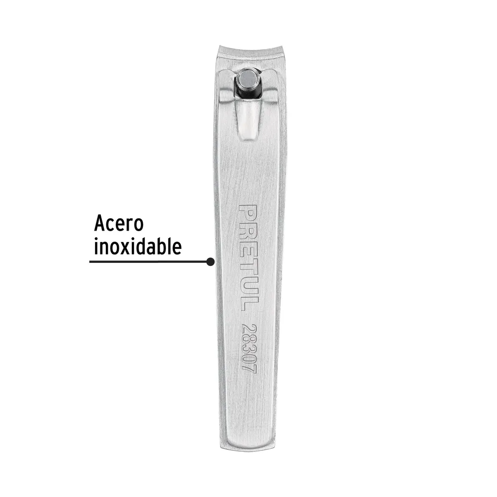 Corta uñas 3' acero inoxidable, Pretul Resistentes Derrames