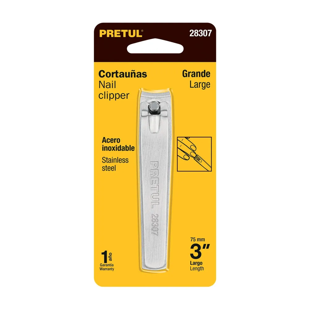 Corta uñas 3' acero inoxidable, Pretul Resistentes Derrames