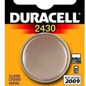 CR2430 - 1 x PILA BOTON DURACELL LITIO 3V de Baja Autodescarga