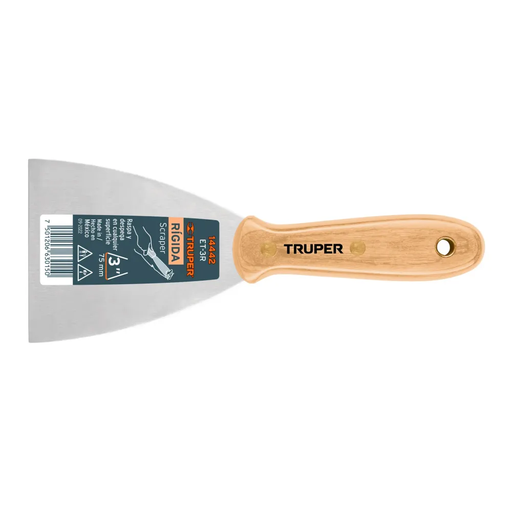 Espátula Rígida, Mango De Madera 3', Truper ET-3R | Recargables 1000 Veces |