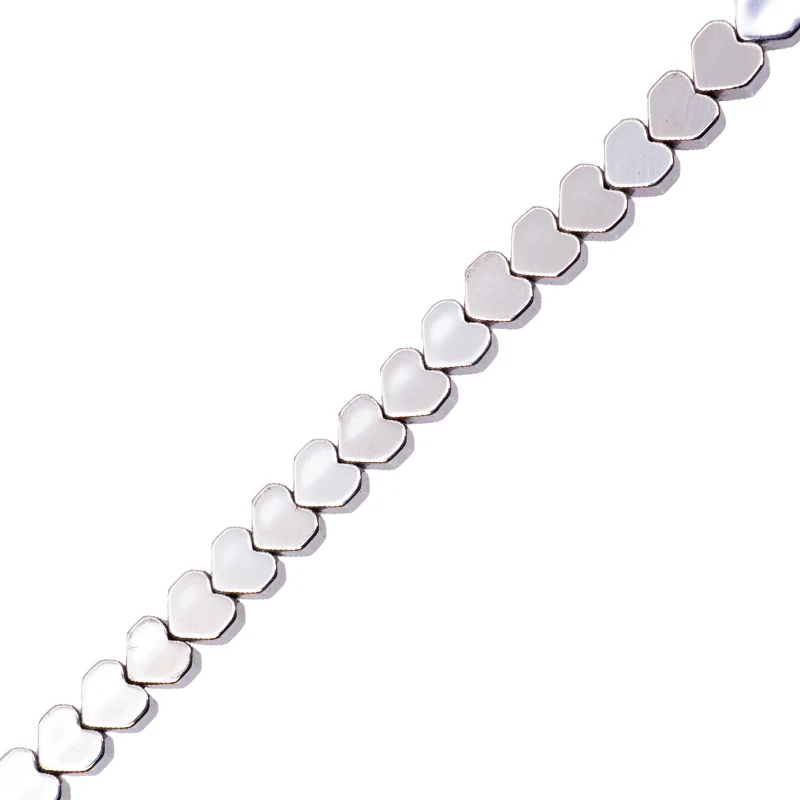 Hematita Corazón 3x3mm Plateado Listas para Usar