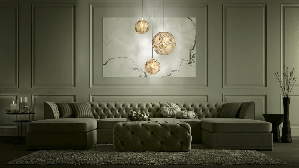 Lampara colgante eglo skoura laton de 3 luces con Certificación RoHS
