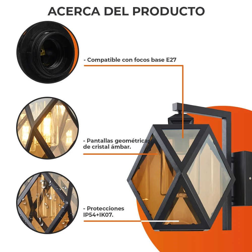Lámpara Exterior de Pared ALTER III con Tecnologí de Larga Duración