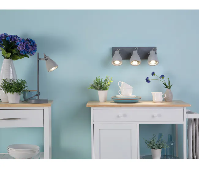Lámpara de pared en hormigón gris obvio MISTAGO III | Recargables 1000 Veces |