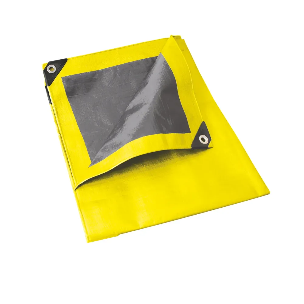 Lona de polietileno color amarillo con fondo plata, 3 x 3 m Foy Listas para Usar