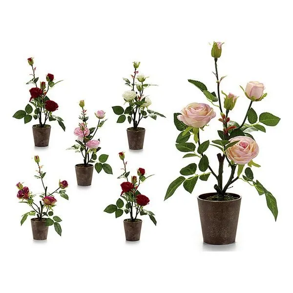 Maceta Rosa Plástico Flores 3 con Cargador Incluido