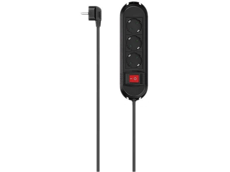 Multiprise 3 ports + interrupteur 3 m Noir (00223034) con Garantí