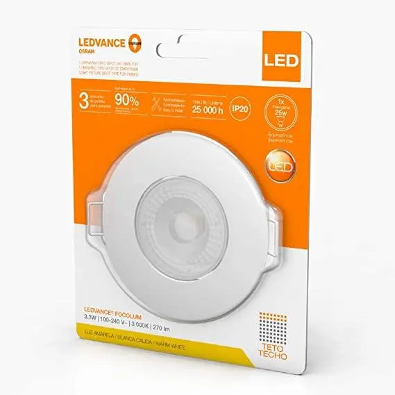 Pack de Pilas Empotrado tipo spot focolum 3.3W - 3000k