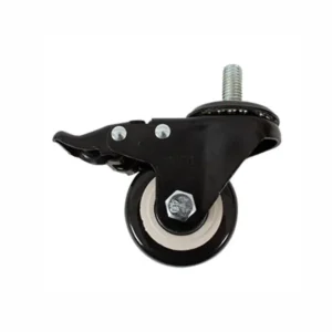 Pack de Pilas Rodaja PVC Negro Espiga Roscada 3/8" Giratoria Con Freno 2", Dogotuls ZF5190