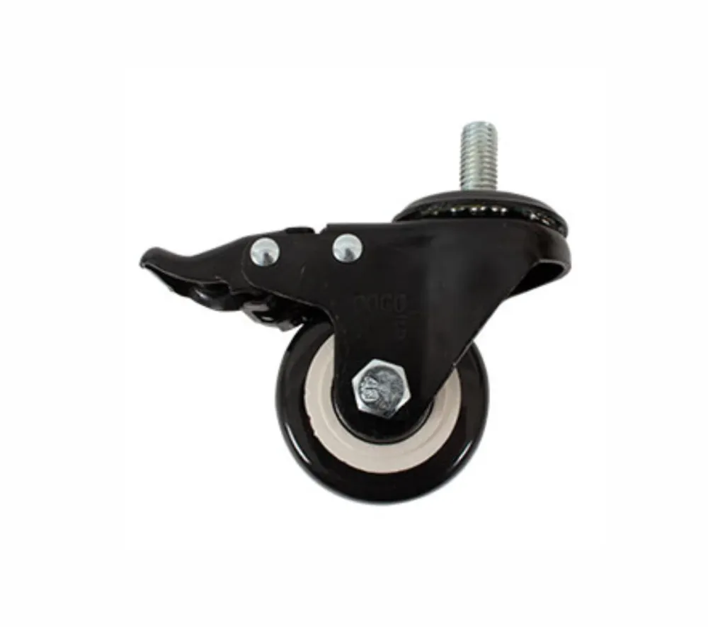 Pack de Pilas Rodaja PVC Negro Espiga Roscada 3/8" Giratoria Con Freno 2", Dogotuls ZF5190
