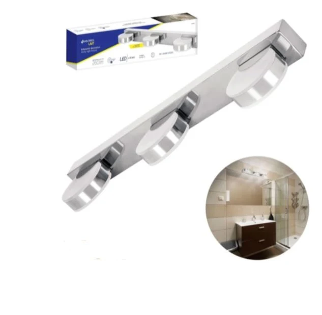 Pilas de Baterí Arbotante Decorativo de LED para baño 3 spots
