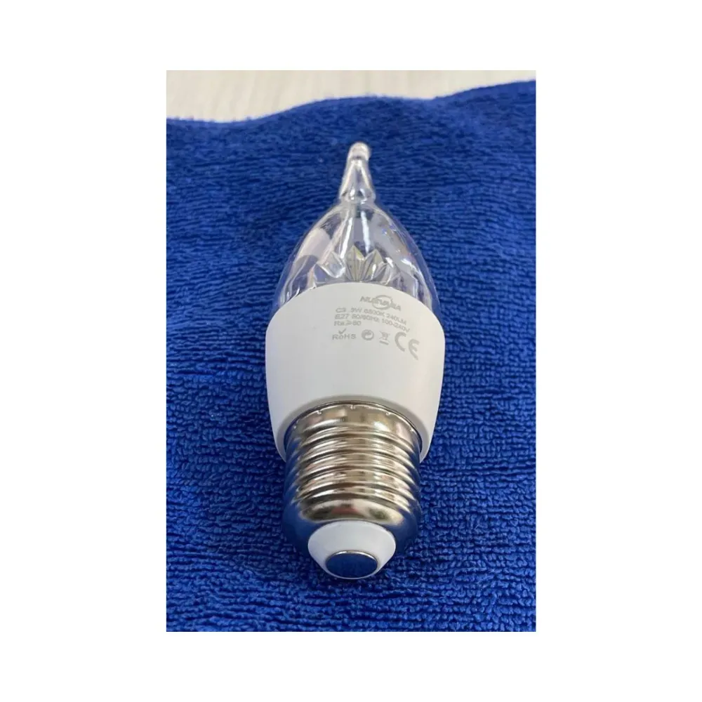 Pilas de Baterí BOMBILLO LED VELA PICO DE LORO CORONA 3W E27 -6500K