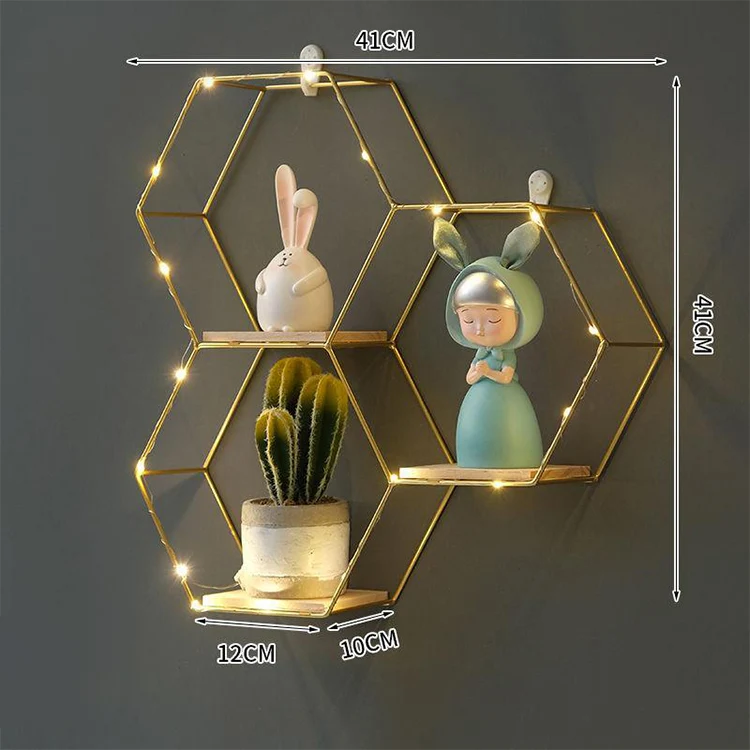 Pilas de Baterí Estante Decorativo para Pared 3 compartimientos