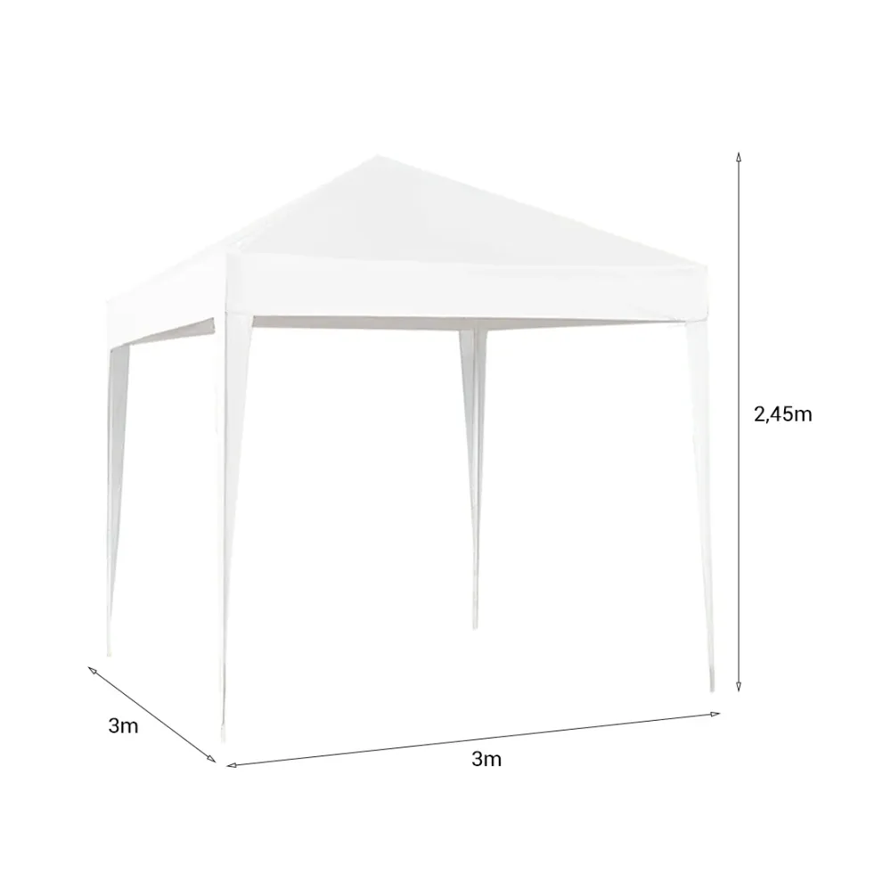 Pilas de Litio Cenador Blanco Resistente UV 3x3M