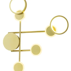Pilas de Litio Luminaria de pared Pinto Tecnohome dorado luz cálida 3000k