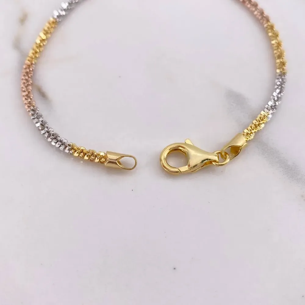 Pilas de Reloj Pulso As Tridimensional 6.3gr / 19cm / 3mm Tres Oros +3 $