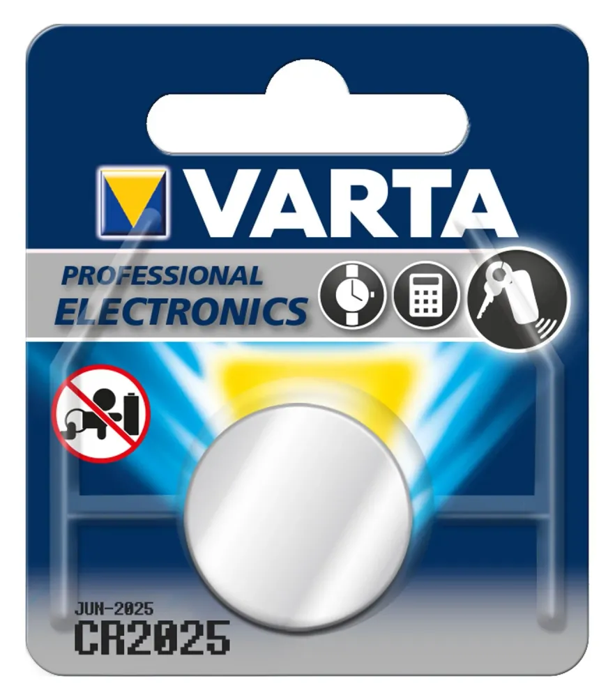 VARTA Pile Bouton CR2025 3V Lithium Compacte con Certificación RoHS