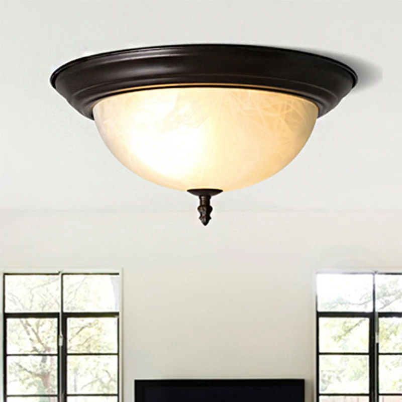 Zwart/Zwart en Goud Kom Inbouwlamp Klassiek Matglas 3 Lichten Woonkamer Plafondlamp, 13"/15" Breed para Mandos Distancia