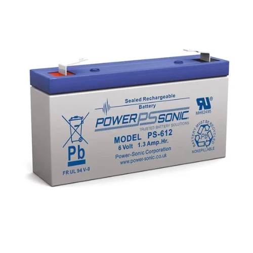6V 1.2Ah F1 Terminal SLA Con carga renovable Battery PS-612 F1 (Pack 25)