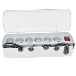 BASE 6 TOMAS TT + INT. + CABLE " antipolvo " con Tecnologí de Larga Duración