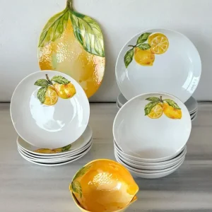 Baterí de 9V Vajilla Completa Melamina Limones 6 Personas