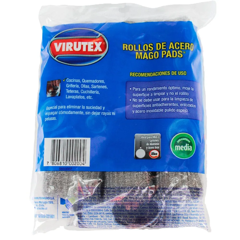 Baterías Recargables Mago Pads Acero Bolsa Clásica 6 Un