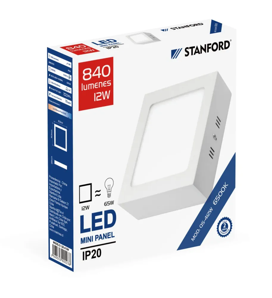 Baterías Recargables PANEL LED CUADRADO SOBREPUESTO 6W 6500K