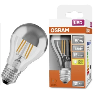 BOMBILLA LED A60 CUPULA PLATA SPOT 6,5w 827 E-27 O